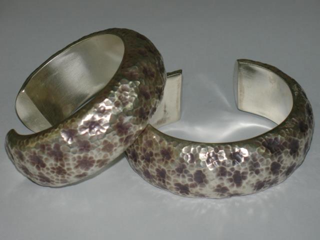 Thai Karen Hill Tribe Silver Bangle Hammered Bangle BG001 