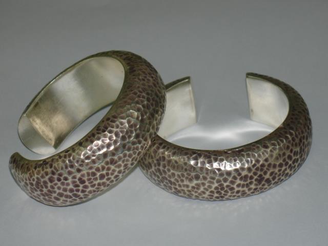 Thai Karen Hill Tribe Silver Bangle Hammered Bangle BG002 