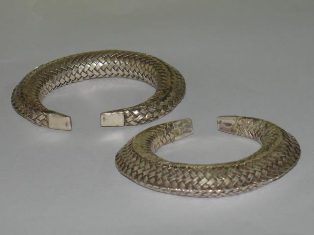 Thai Karen Hill Tribe Silver Bangle Woven Bangle BG044 
