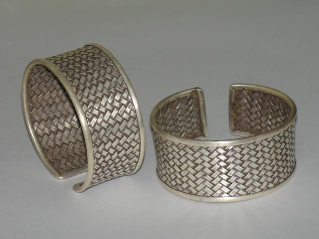 Thai Karen Hill Tribe Silver Bangle Woven Bangle BG052 