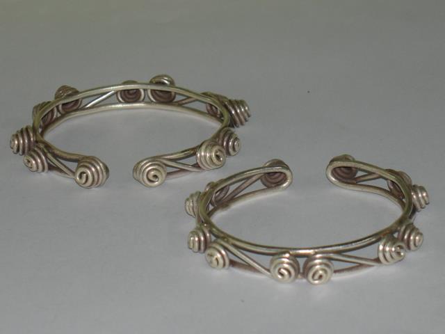 Thai Karen Hill Tribe Silver Bangle Multi-Swirl Bangle BG067 