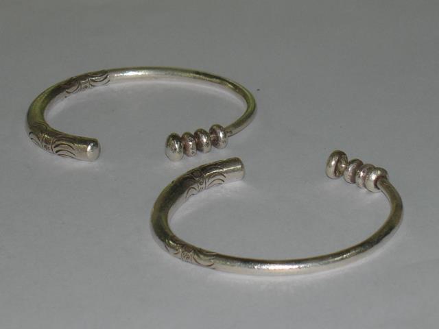 Thai Karen Hill Tribe Silver Bangle Tribal Printed Bangle BG085 