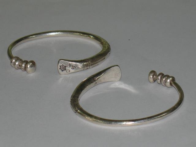 Thai Karen Hill Tribe Silver Bangle Star Printed Bangle BG086 