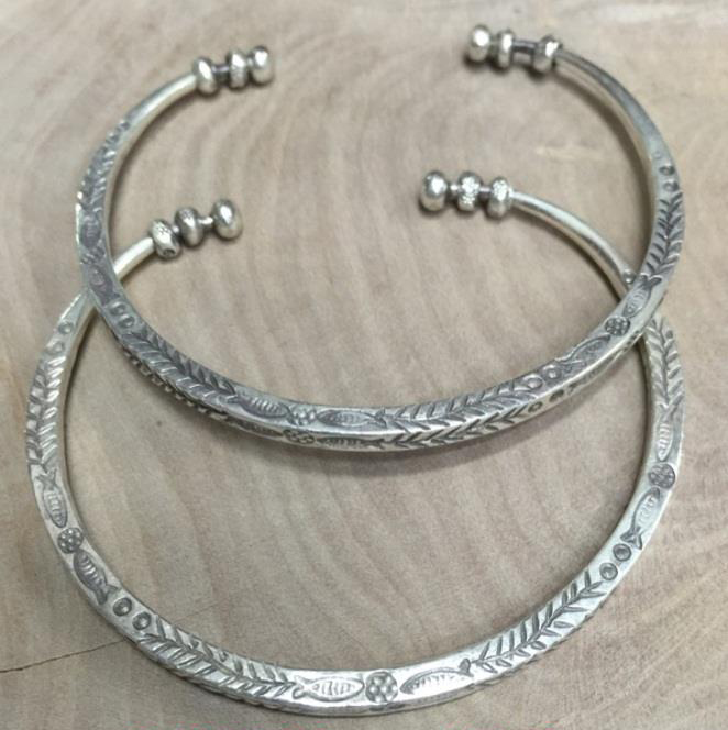 Thai Karen Hill Tribe Silver Bangle BG375