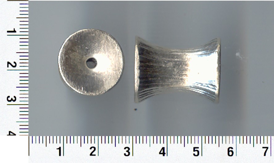 Thai Karen Hill Tribe Silver Beads Engraved Hourglass Bead BL062 (2 Beads)