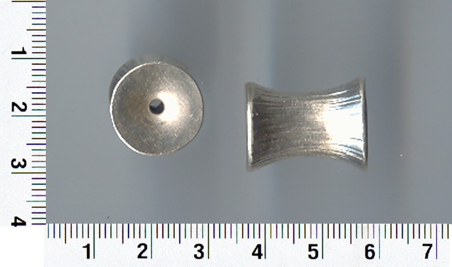 Thai Karen Hill Tribe Silver Beads Engraved Hourglass Bead BL063 (2 Beads)