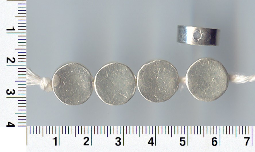 Thai Karen Hill Tribe Silver Beads Brushed Round Circular Beads BL079 (5 Beads)