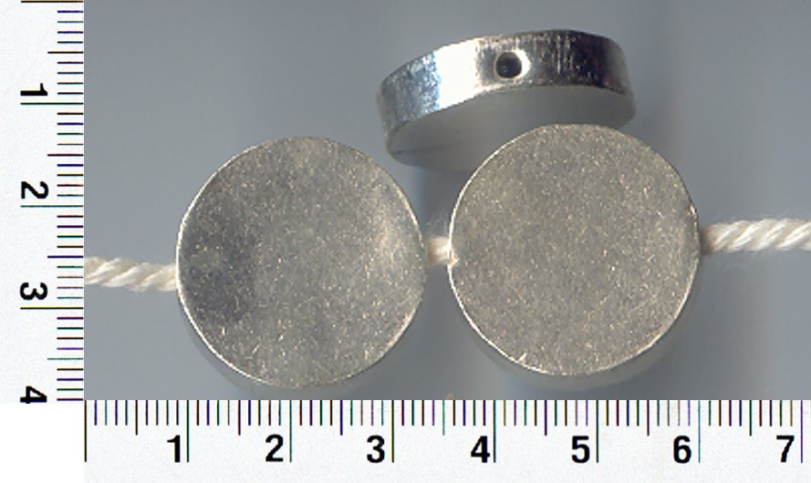Thai Karen Hill Tribe Silver Beads Brushed Round Circular Beads BL081 (5 Beads)
