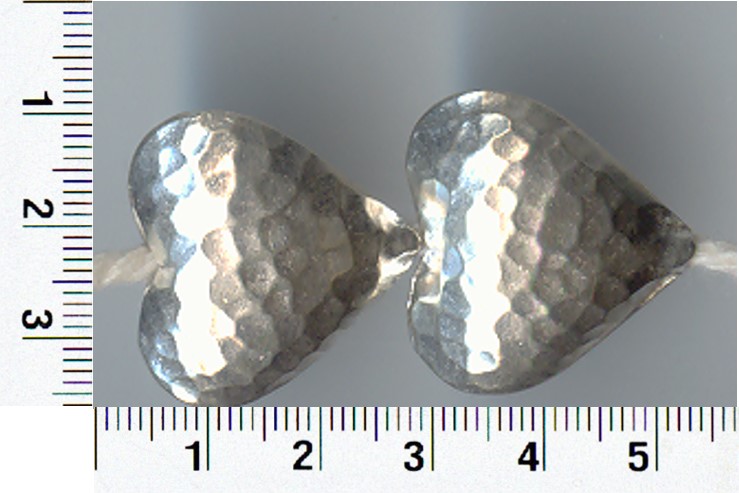 Thai Karen Hill Tribe Silver Beads Hammered White Heart Beads BL100 (2 Beads)