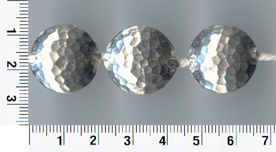 Thai Karen Hill Tribe Silver Beads Hammered Button Beads BL107 (2 Beads)