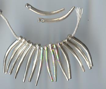 Thai Karen Hill Tribe Silver Beads Ivory Curve Large Bead BL124 (10 Beads)