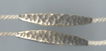 THAI KAREN HILL TRIBE SILVER BEADS HAMMERED RICE SEED TUBE BEADS BL148 (5 BEADS)