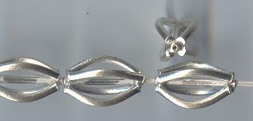 Thai Karen Hill Tribe Silver Beads Plain Leaf Curve Beads BL149 (5 Beads)