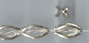 Thai Karen Hill Tribe Silver Beads Twist Plain Curve Beads BL150 (5 Beads)