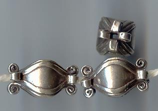 Thai Karen Hill Tribe Silver Beads Greek Design Beads BL164 (2 Beads)