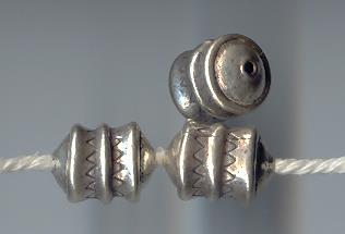 Thai Karen Hill Tribe Silver Beads Wire Wrap Cylinder Beads BL182 (2 Beads)