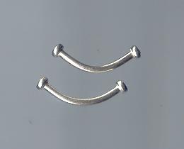 Thai Karen Hill Tribe Silver Beads Plain Curve Bead BL242 (2 Beads)