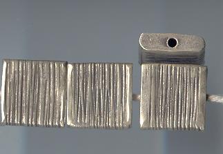 Thai Karen Hill Tribe Silver Beads Engraved Square Beads BL278 (2 Beads)