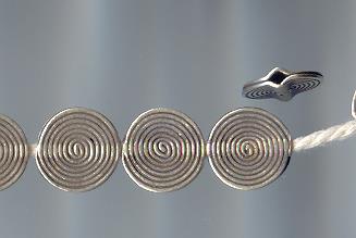 Thai Karen Hill Tribe Silver Beads Spiral Circle Beads BL318 (5 Beads)