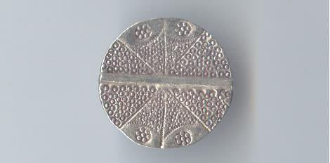 Thai Karen Hill Tribe Silver Beads Flower Printed With Hole Heart Bead BL350 (2 Beads)