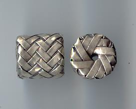 Thai Karen Hill Tribe Silver Beads Woven Tube Beads BL369 (2 Beads)