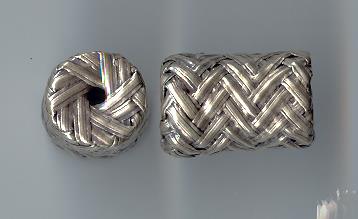 Thai Karen Hill Tribe Silver Beads Woven Tube Beads BL373 (2 Beads)