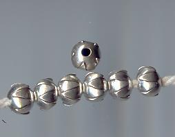 Thai Karen Hill Tribe Silver Beads Plain Lotus Beads BL397 (5 Beads)