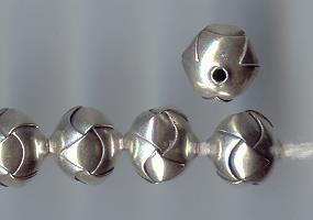 Thai Karen Hill Tribe Silver Beads Origami Ball Beads BL404 (5 Beads)