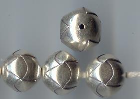Thai Karen Hill Tribe Silver Beads Origami Ball Beads BL405 (5 Beads)