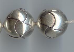 Thai Karen Hill Tribe Silver Beads Origami Ball Beads BL406 (5 Beads)