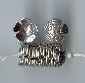 Thai Karen Hill Tribe Silver Beads Flower Caps BL423 (10 Beads)