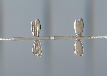 Thai Karen Hill Tribe Silver Beads Dragonfly Beads BL453 (10 Beads)