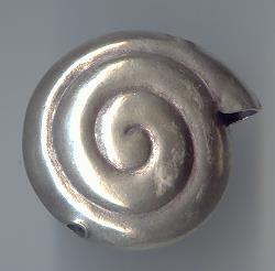 Thai Karen Hill Tribe Silver Beads Sea Shell Beads BL495 (1 Beads)
