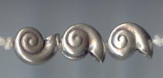 Thai Karen Hill Tribe Silver Beads Sea Shell Beads BL504 (5 Beads)