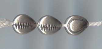 Thai Karen Hill Tribe Silver Beads Little Sea Shell Beads BL507 (5 Beads)