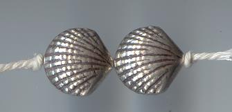 Thai Karen Hill Tribe Silver Beads Scallop Beads BL509 (5 Beads)