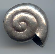 Thai Karen Hill Tribe Silver Beads Sea Shell Beads BL519 (5 Beads)
