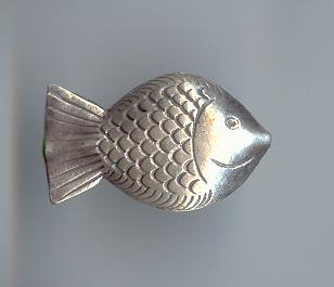Thai Karen Hill Tribe Silver Beads Fish Beads BL537 (1 Beads)