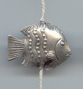 Thai Karen Hill Tribe Silver Beads Little Sea Shell Beads BL545 (2 Beads)