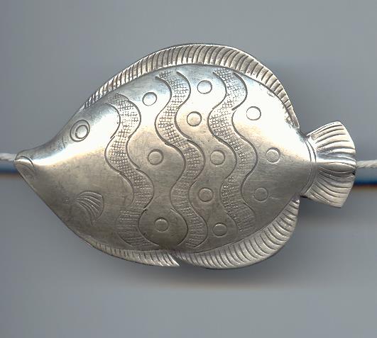 Thai Karen Hill Tribe Silver Beads Clam Beads BL549 (1 Beads)