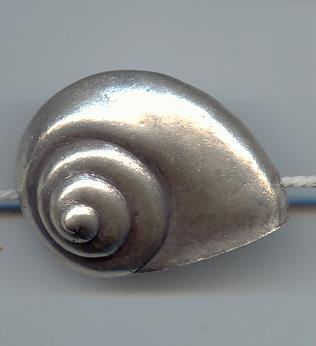 Thai Karen Hill Tribe Silver Beads Clam Beads BL551 (1 Beads)