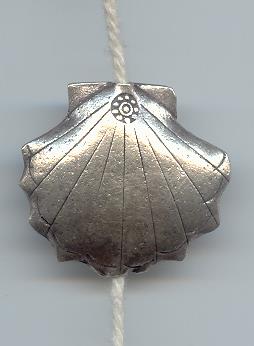 Thai Karen Hill Tribe Silver Beads Sea Shell Beads BL552 (3 Beads)