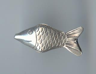 Thai Karen Hill Tribe Silver Beads Fish Beads BL572 (1 Beads)