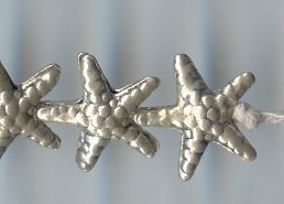 Thai Karen Hill Tribe Silver Beads Starfish Bead BL589 (3 Beads)