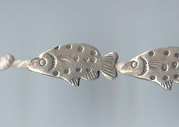 THAI KAREN HILL TRIBE SILVER BEADS FISH BEADS BL591 (2 BEADS)