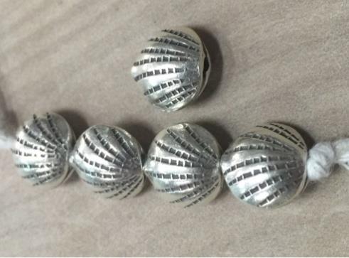 Thai Karen Hill Tribe Silver Beads BL899 (5 Beads)