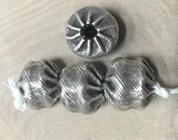 Thai Karen Hill Tribe Silver Beads BL987 (5 Beads)