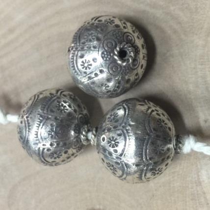 Thai Karen Hill Tribe Silver Beads BL989 (5 Beads)