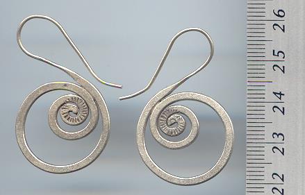 THAI KAREN HILL TRIBE SILVER FLOWER PRINTED CIRCLE EARRINGS ER007 