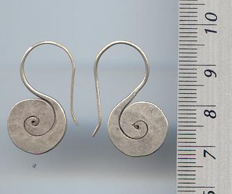 THAI KAREN HILL TRIBE SILVER PRINTED TRIPLE SPIRAL EARRINGS ER013 